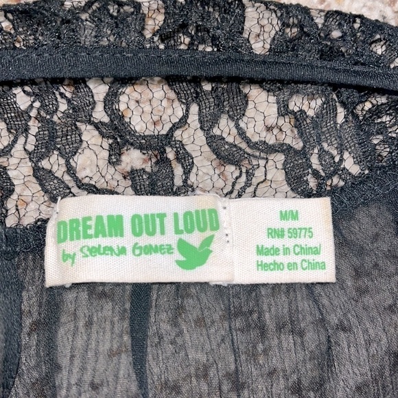 dream out loud red and black y2k dolman sleeve sheer top - Picture 3 of 8